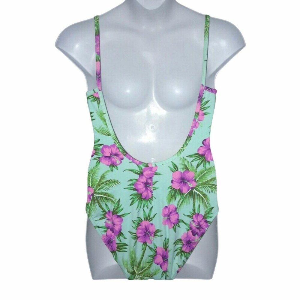 NWT Leilani One Piece Swimsuit Womens Plus Size 16 Hawaiian Floral Plumeria - Picture 6 of 9